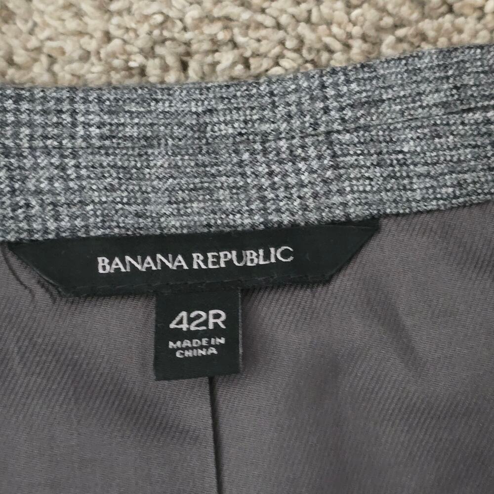 Men’s Wool Sport Blazer Coat Gray Plaid Sz 42 Slim Office Preppy Business Casual - Picture 4 of 8